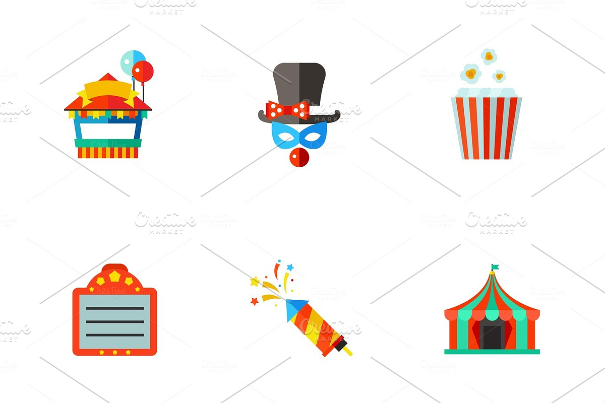 Carnival icon set in Objects - product preview 8
