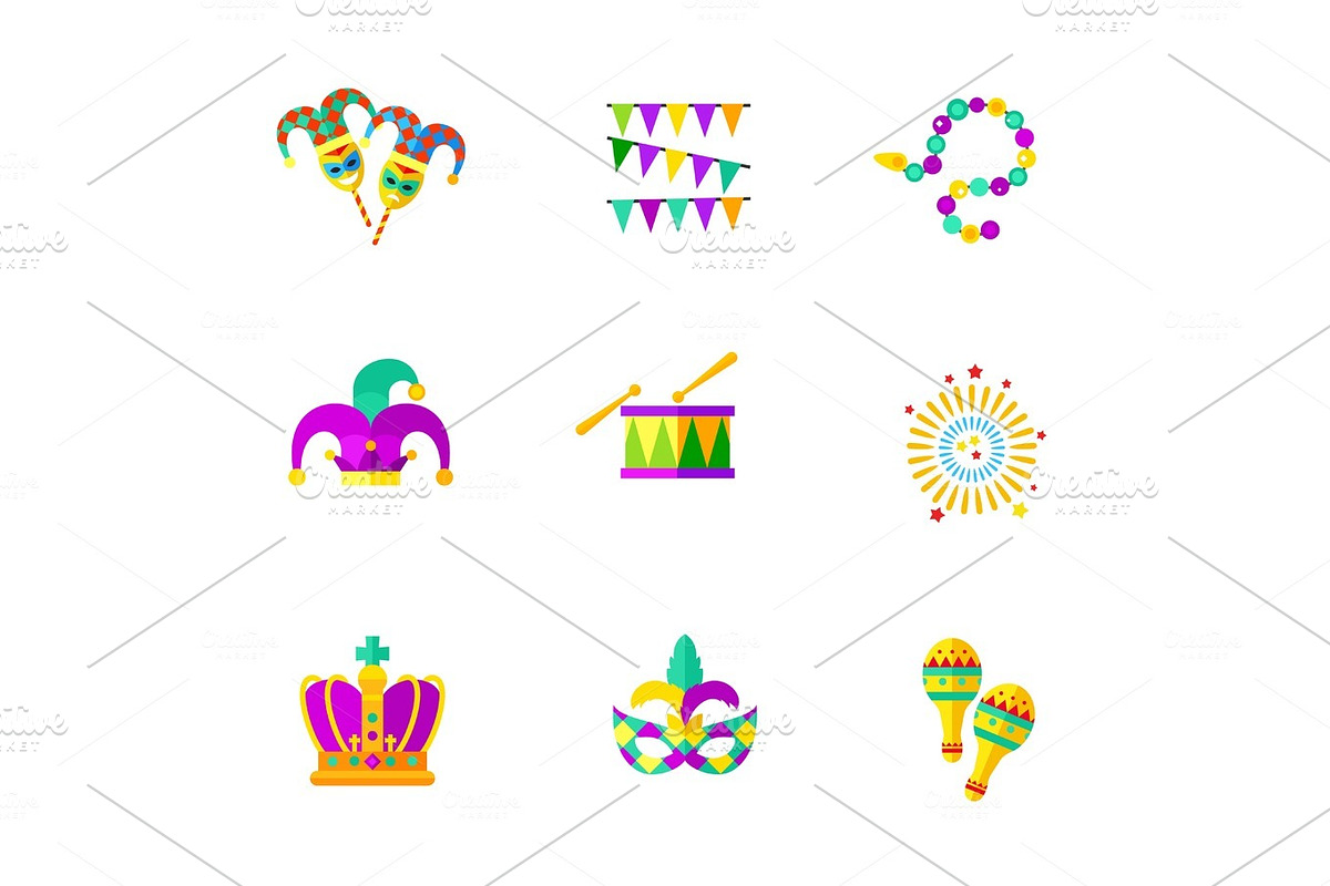 Carnival icon set in Objects - product preview 8