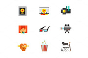 Cinematograph icon set