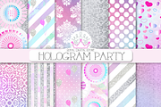 PARTY hologram/watercolor background