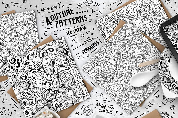 Ice Cream Seamless Patterns Pack in Patterns - product preview 3
