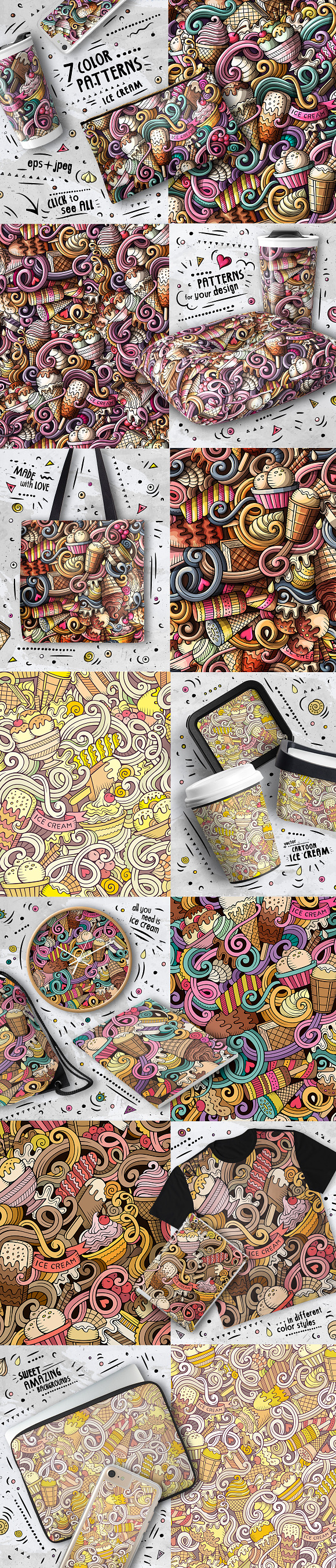 Ice Cream Seamless Patterns Pack in Patterns - product preview 4