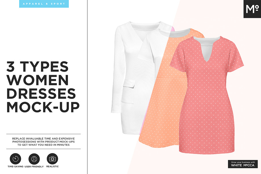 3 Types Women Dresses Mock-up in Product Mockups - product preview 8