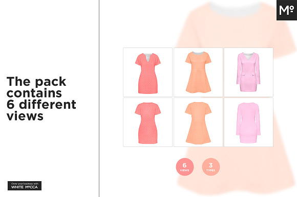 3 Types Women Dresses Mock-up in Product Mockups - product preview 1