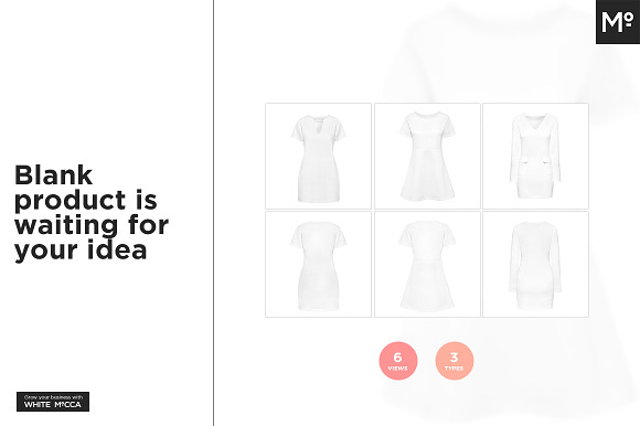 3 Types Women Dresses Mock-up in Product Mockups - product preview 2