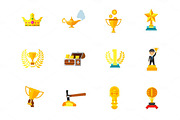 Things made of gold icon set