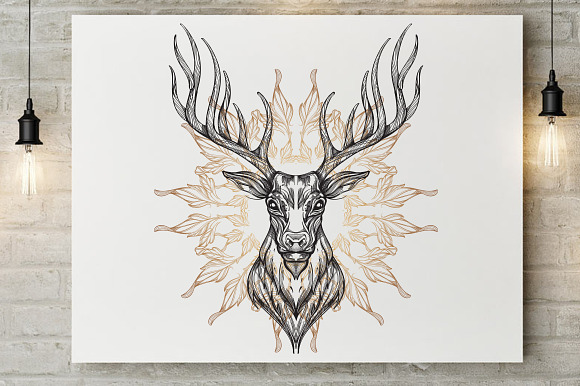 Totem Deer in Illustrations - product preview 2