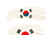 Brush stroke with South Korea flag