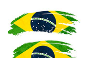 Brush stroke with Brazil flag