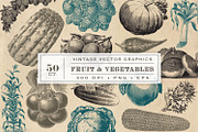 Vintage Fruit & Vegetable Graphics