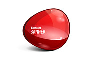 Shiny gloss red vector banner