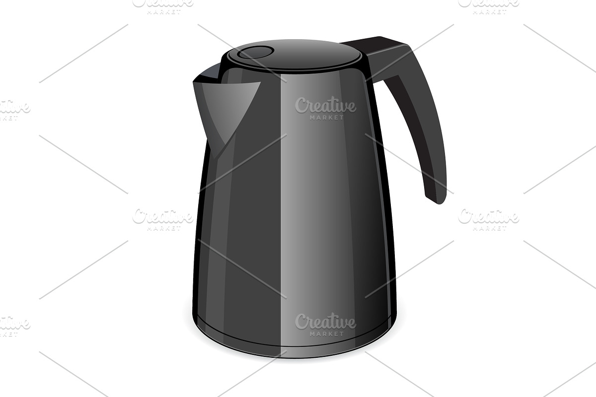 An isolated black electric kettler in Objects - product preview 8