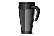 Shiny black Metal travel thermo cup