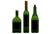Green bottles different size