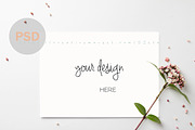 Letter and flowers mockup