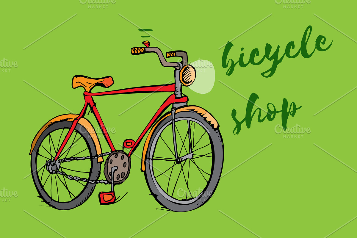 Bike vector illustrations in Illustrations - product preview 8