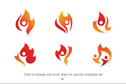 6 People Fire Logo Bundle