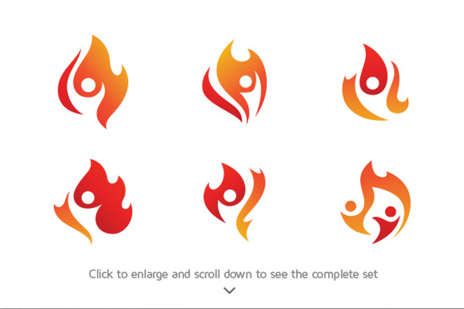 6 People Fire Logo Bundle in Logo Templates - product preview 8