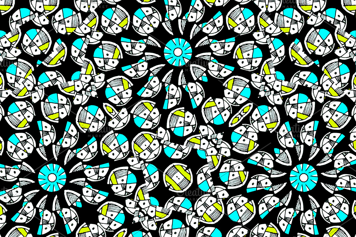 Modern Geometric Intricate Hand Draw Seamless Pattern Mosaic in Patterns - product preview 8