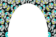 Circle Frame Background with Decorated Borders