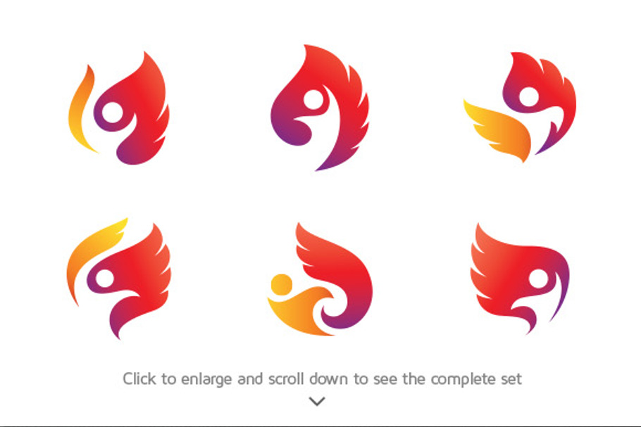 6 People Wing Logo Bundle in Logo Templates - product preview 8