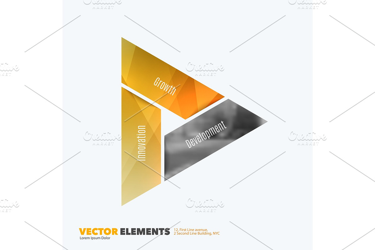 Abstract vector design elements for graphic layout. Modern business background template with colourful triangles, in Illustrations - product preview 8