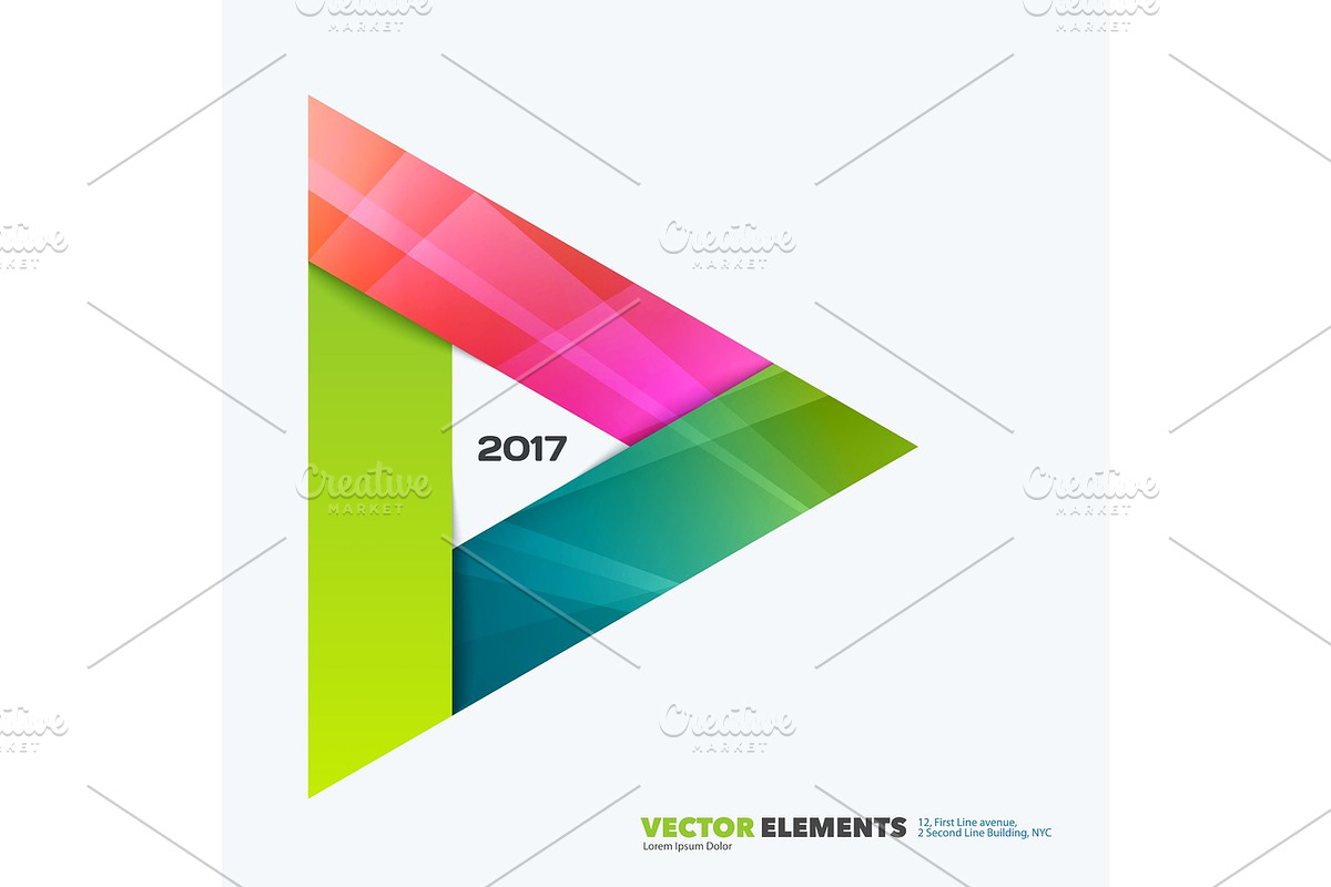 Abstract vector design elements for graphic layout. Modern business background template with colourful triangles, in Illustrations - product preview 8