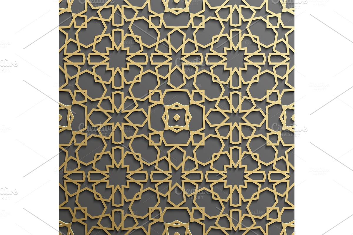 Seamless islamic pattern 3d . Traditional Arabic design element. in Illustrations - product preview 8