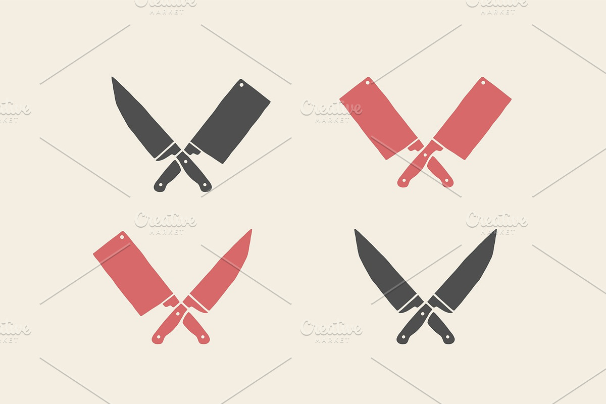 Set of restaurant knives icons in Illustrations - product preview 8
