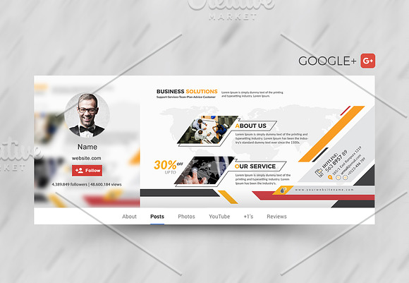 Business Social Media Cover kit in Facebook Templates - product preview 1