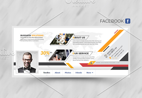 Business Social Media Cover kit in Facebook Templates - product preview 2