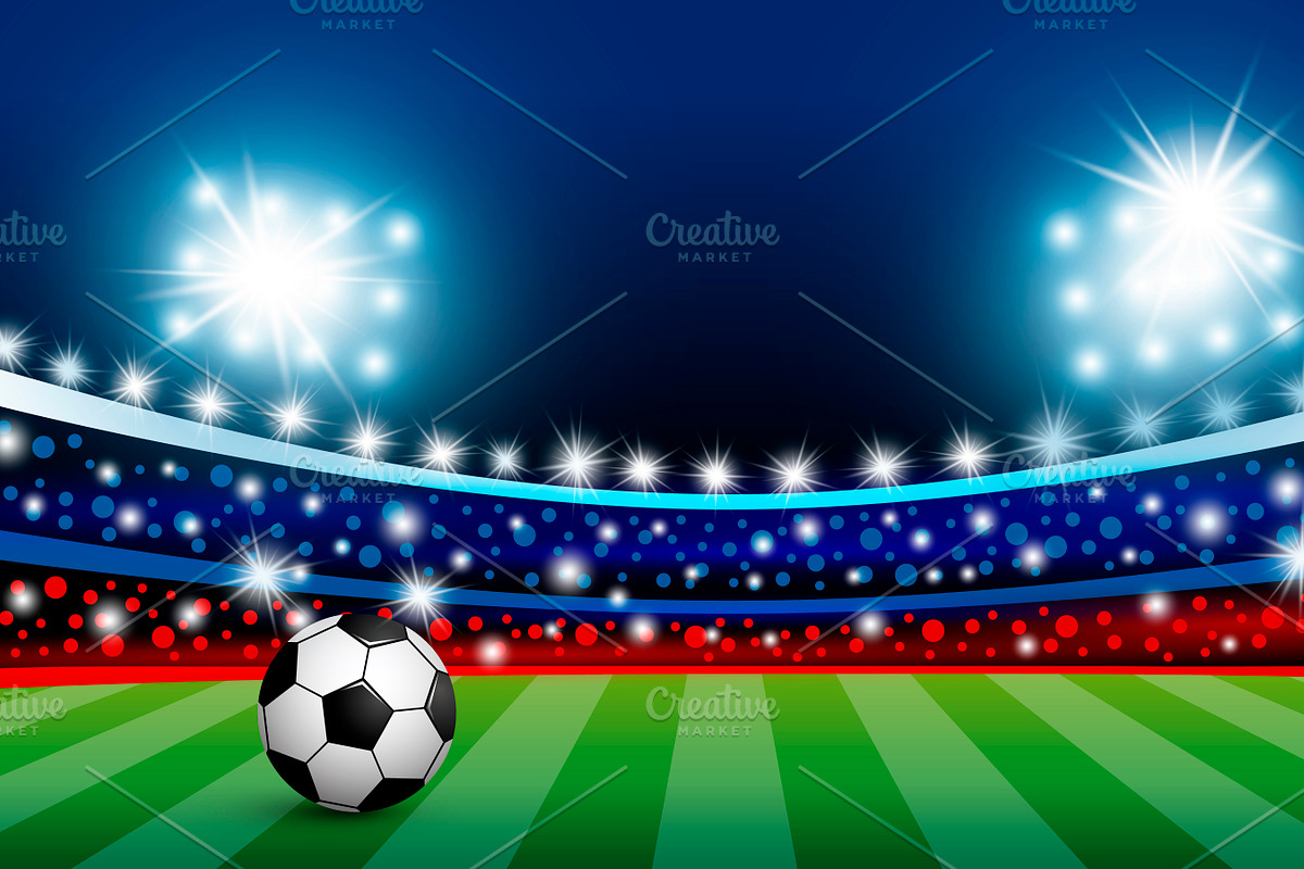 Vector soccer stadium with light in Illustrations - product preview 8
