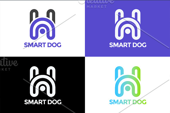 Hero Smart Dog , Minimal H Logo in Logo Templates - product preview 3
