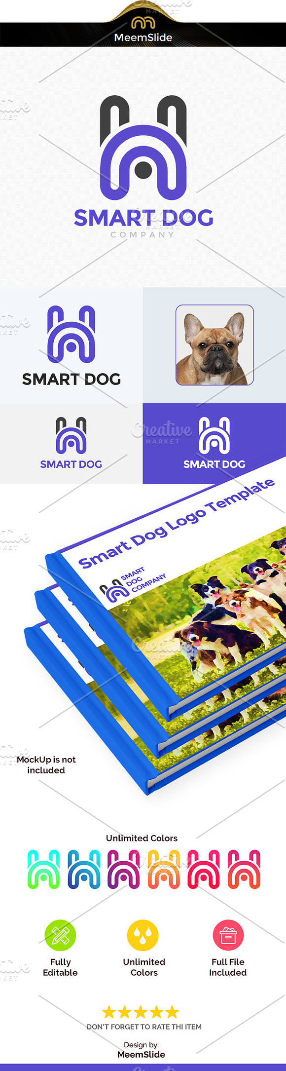 Hero Smart Dog , Minimal H Logo in Logo Templates - product preview 4