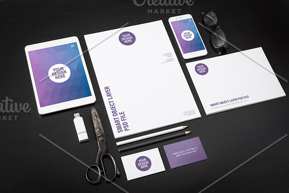 Letterhead design mockup in Mobile & Web Mockups - product preview 1