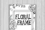 B&W Floral frame