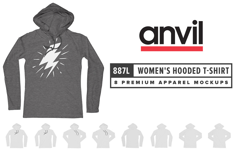 Anvil 887L Women's LS Hooded T-Shirt