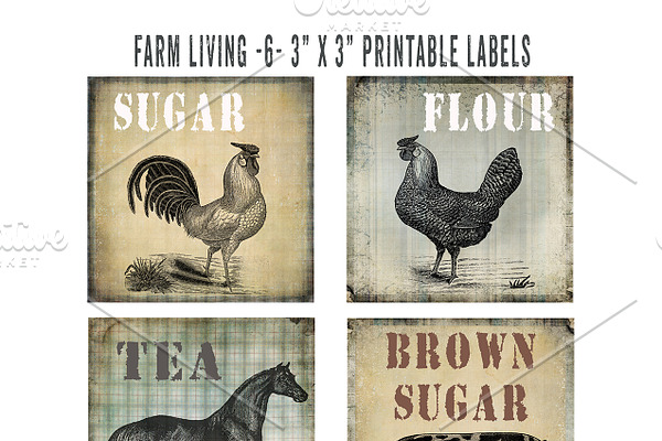 Farm Living Labels & Custom Template