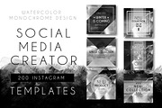 Creator monochrome instagram banners