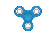 Hand spinner. Blue color. Realistic vector illustration isolated on white background. Top view.