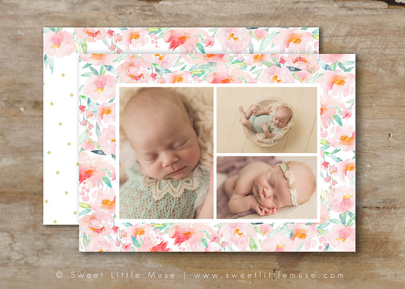 Girls Birth Announcement in Card Templates - product preview 1