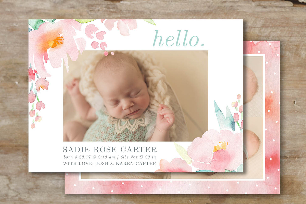 Birth Announcement Template in Card Templates - product preview 8