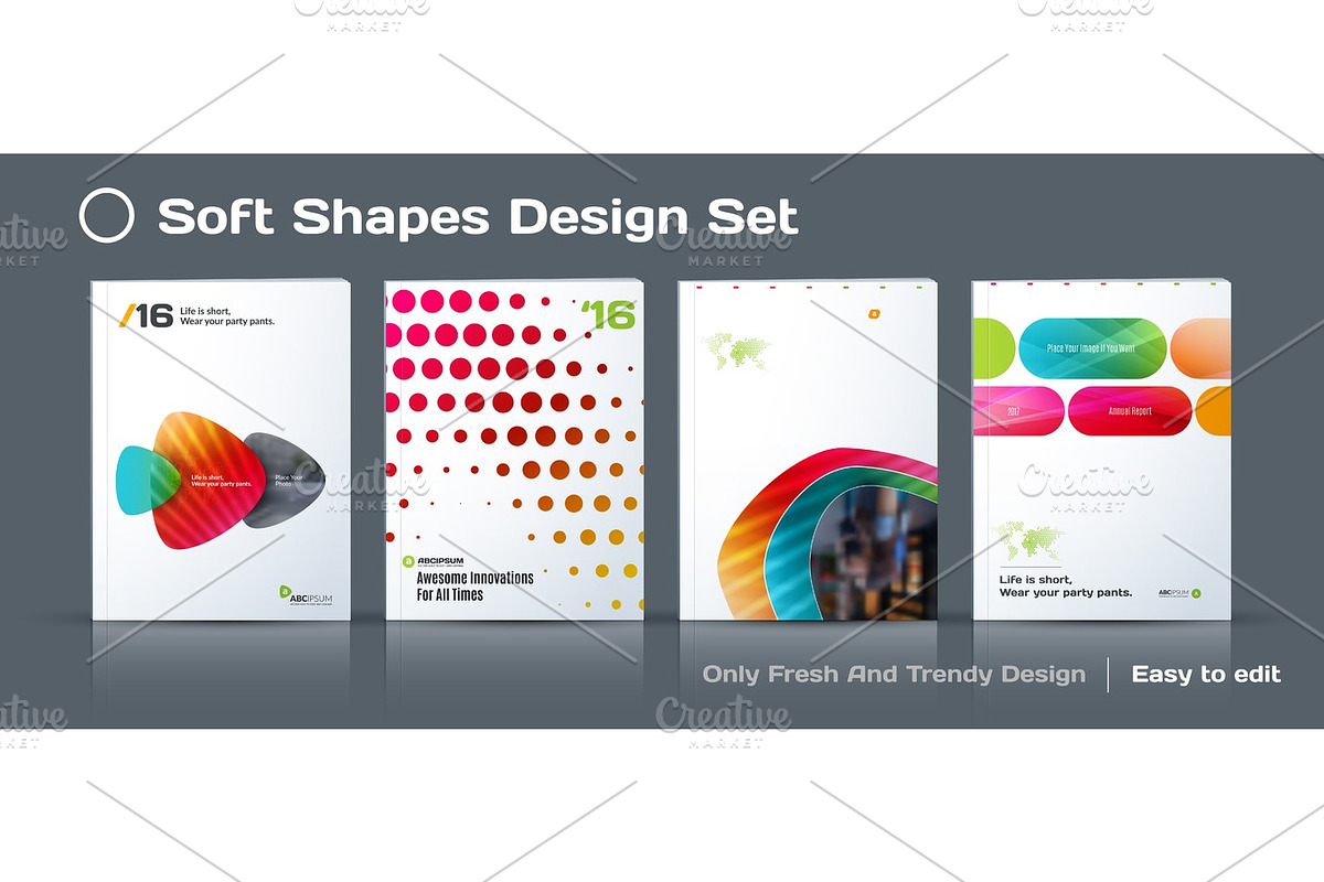 Set of Abstract business design, annual report, vector template brochure. in Illustrations - product preview 8