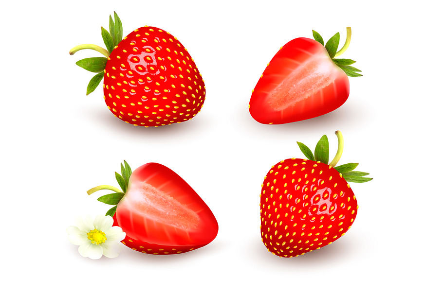 A set of fresh strawberry in Illustrations - product preview 8