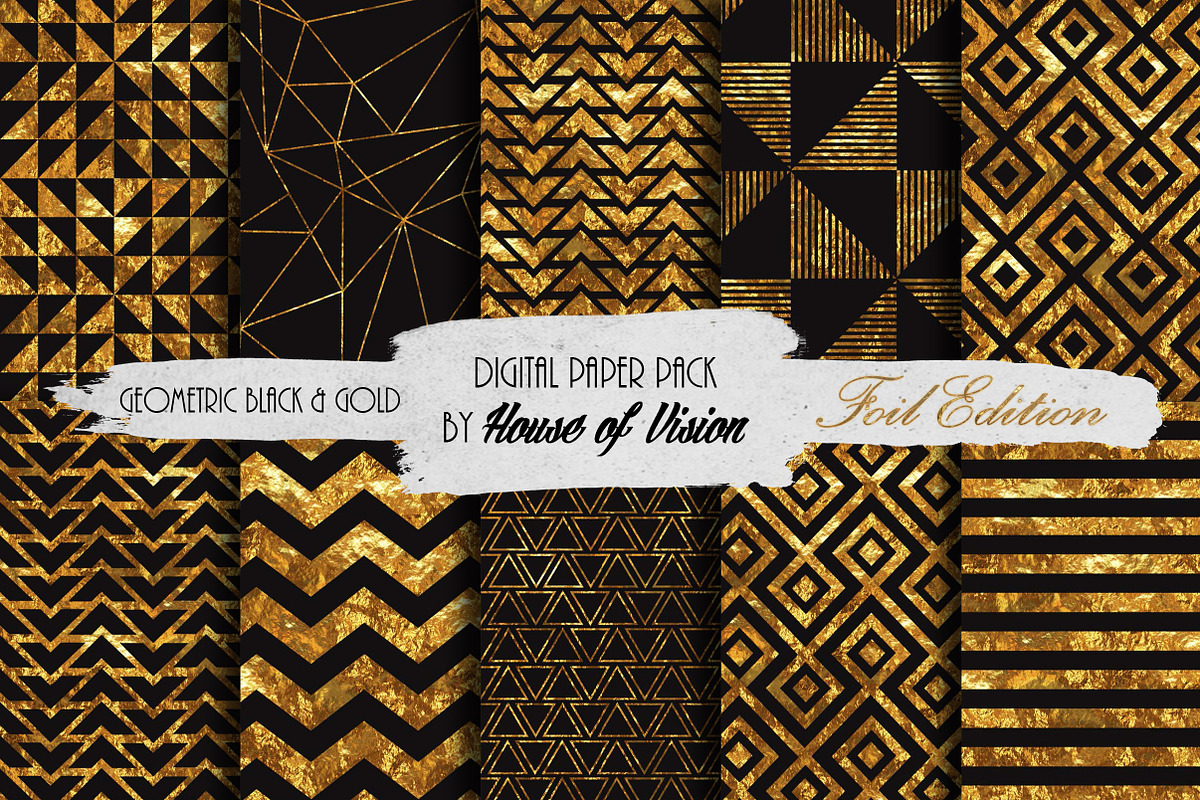 Geometric Blk and Gold Pack in Patterns - product preview 8