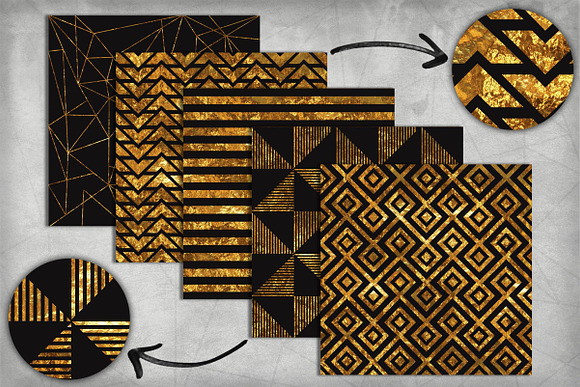 Geometric Blk and Gold Pack in Patterns - product preview 2