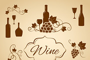 Vintage wine design elements 4 menu