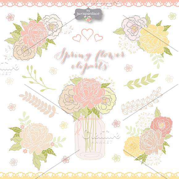 Spring flower cliparts in Illustrations - product preview 2