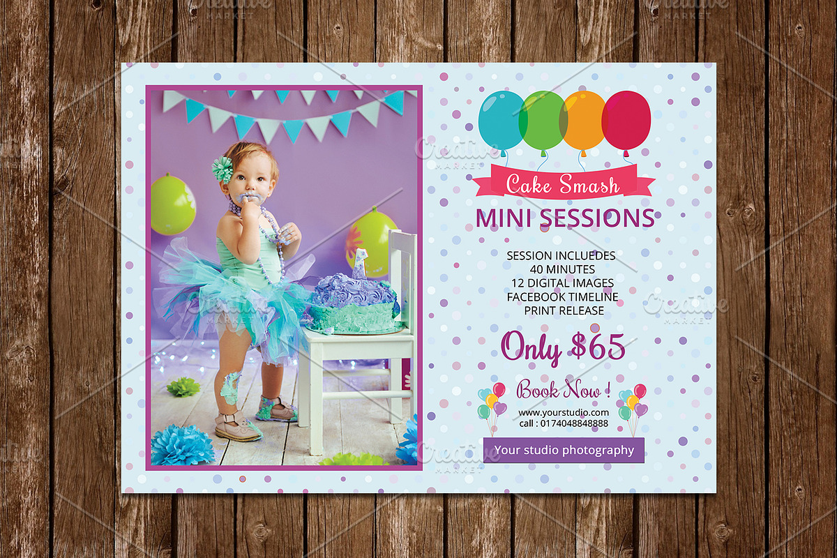 Cake Smash Mini Session - V583 in Flyer Templates - product preview 8