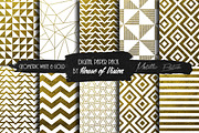 Geometric Wht and Gold Pack